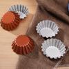Molde redondo corrugado para tarta de huevo de tamaño pequeño, molde para hornear tartas de huevo, soporte para tartas de huevo, herramientas para hornear domésticas, entrega de una sola pieza
