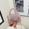 Bolsa gelatina bolsa de gelatina de frutas comércio exterior feminina corrente pequena ombro único fecho de trava porta-moedas pequeno quadrado PVC à prova d'água bolsa de gelatina de frutas