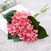 Simulação 3 galhos buquê de hortênsias 3D feito à mão Decoração de janela de casa casamento flores artificiais flores de seda fotografia