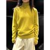 Moda Outono Novo Estilo Coreano Camisa de Gola Alta Multicor Lã Camada Base Macia e Sedosa Amiga da Pele Top Emagrecedor para Mulheres