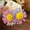 Brincos florais frescos estilo floresta para mulheres, estilo férias na praia primavera/verão, moda dopamina, brincos de tarraxa elegantes e bonitos