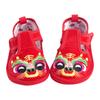 Zapatos de Cabeza de Tigre para Bebé Sedas y Satenes de Mil Capas Bordado Hecho a Mano Regalo para Semana de Captura de Bebés Zapatos Rojos Zapatos para Niños Pequeños Zapatos de Tela de Moda Nacional Tradicional