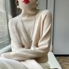Suéter de cuello alto encerado suave y grueso para mujer, estilo holgado, estilo perezoso, otoño e invierno, 2024