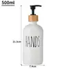 Botella de Vidrio para Gel Antibacterial Boston 500ml Botella Dispensadora de Champú y Gel de Ducha con Bomba de Presión Botella de Vidrio para Gel Antibacterial