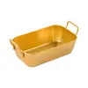 Cesta para Snacks de Acero Inoxidable Estilo Coreano con Asa, Cesta Dorada para Snacks Estilo Americano, Cesta para Pollo Frito, Contenedor de Plato para Comida Frita