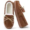 Zapatos de invierno para hombre sin cordones con forro de polar, cómodos y fáciles de poner, adecuados para ventas transfronterizas en Amazon, con suela antideslizante y diseño moderno y casual.