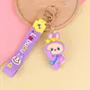 Llaveros de muñeca de goma blanda de PVC, al por mayor, llaveros de personaje de dibujos animados creativos en 3D, pequeños adornos para mochilas de estudiantes