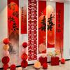Traje de Decoración de Habitación de Boda Compromiso de Boda Lona Larga Colgante Decoración Tela Sala de Estar Dormitorio Personaje Feliz Linterna Flor Pared de Fondo