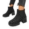 Botines Martin Cortos de Talla Grande para Mujer 2025 Otoño e Invierno Nuevos Estilo Europeo y Americano Estampado de Leopardo Tacón Cuadrado Cremallera Lateral Botines Chelsea para Mujer
