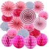 Venta al por mayor transfronteriza decoración de ventana abanico de papel flor conjunto pared de fondo diy bola de panal flor para jalar fiesta de cumpleaños bola de flor de papel