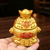 Tigela da Fortuna de Orelha de Leão Dourada Árvore do Dinheiro Giratória Presente de Inauguração de Loja da Empresa Artesanato para Decoração de Casa Ornamento de Mesa