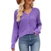 Cross-border 2023 Novo Hollow Knitted Cardigan elegante V-neck Sweater Cardigan Loose Solid Color Long Sleeve Knitted Outer Wear