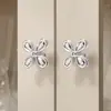 Venta Directa de Fábrica Manija de Puerta de Gabinete de Latón Trébol de Cuatro Hojas Cajón Armario Manija Creativa Manija de Puerta de Gabinete de un Solo Agujero