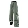 Pantalones de exterior tres en uno con forro polar y de plumón para hombre y mujer, cortavientos, impermeables, cálidos pantalones de plumón de invierno para montañismo y esquí