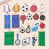 20 Colgantes Deportivos Realistas Estilo Dibujo Animado con Goteo de Óleo para Accesorios de Joyería DIY: Tenis de Mesa, Bádminton, Baloncesto, Fútbol
