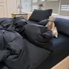 Nuevo modelo 2026 juego de cama de cuatro piezas, funda nórdica de algodón lavado, sábana, funda de edredón, sábana bajera, juego de tres piezas para dormitorio de estudiante, lavable a máquina