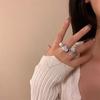 Anillo de Luz de Flor de Camelia Perlada Estilo Fragante de Corea del Sur Anillo de Dedo de Rosa de Lujo Anillo de Flor de Celebridad de Internet Anillo de Celebridad de Internet