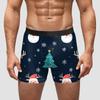 Roupa Íntima Masculina Transfronteiriça Presentes de Natal Europeus e Americanos Roupa Íntima com Estampa Digital para Casal Shorts Boxer Respiráveis de Cintura Média