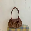 Bolsa tote com laço plissado para mulheres, nova bolsa de ombro da moda estilo coreano 2026, grande capacidade, adequada para o trabalho e pode ser carregada sob o braço
