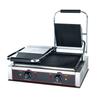 Fogão Grill Bochang de Aquecimento Elétrico com Duas Cabeças, Placa de Pressão Totalmente Lisa com Padrão de Furo, Máquina Comercial para Sanduíches, Pão, Churrasco, Bife