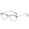 Armazón de Gafas de Media Montura Browline Armazón Pequeño para Hombre 2265 Gafas para Miopía Armazón de Gafas Browline Ultraligero Tr90 Gafas Anti-Luz Azul Sin Graduación