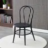 Silla de Hierro Sencilla para Bodas, Silla de Comedor para Huéspedes de Hotel, Taburete Redondo Minimalista de Metal con Respaldo Estilo Europeo para Bodas en el Jardín