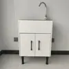 Gabinete com Lavatório Integrado para Varanda, Pia de Aço Inoxidável para Cozinha, Lavatório para Lavar Vegetais, Pia Grande Individual de Piso, Gabinete Integrado