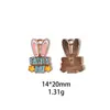 Huevo de Pascua Conejo Zanahoria Colgante DIY Aleación Esmalte Accesorios de Joyería Llavero Transfronterizo Encanto