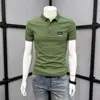 Camisas Polo Nuevas de Verano al por Mayor, Diseño Sencillo y Moderno con Cuello, Camisas Casuales Versátiles de Alta Gama con Estampado de Letras de Manga Corta para Hombres Jóvenes