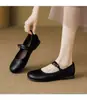 2026 Nuevos Zapatos de Trabajo Casuales Planos Retro Mary Jane para Mujer, Suela Suave, Boca Baja, Punta Redonda, Piel Pequeña