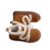 Botas de Nieve de Moda Versátiles Casuales de Suela Gruesa para Mujer 2026 Invierno Nuevo Llegada con Velcro de Terciopelo Espeso Zapatos de Algodón con Piel
