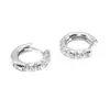 Hebilla de anillo aretes de circón blanco coloridos Diseño europeo y americano sentido de nicho callejero hip hop moda aretes hombres y mujeres celebridad de internet