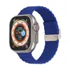 Adequado para Pulseiras de Apple Watch Watch S1-S10 Geração Fivela Ondulada Imitação de Aço Pulseira de Silicone Se Ultra Universal