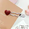 Popular Pasador de Corazón Rojo Estilo Retro Europeo y Americano Pasador Ondulado Pinza de Pato Pinza Lateral para Flequillo de Mujer Accesorios para el Cabello Tocado