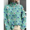 Nuevos Productos Transfronterizos Recomendados para Suéteres de Cuello Alto para Mujer con Impresión Digital y Serie de Diseños