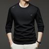 Otoño Nuevo Sudadera Casual de Alta Gama para Hombre Cuello Redondo Delgado Camiseta de Manga Larga Casual de Negocios Tops Dropshipping