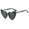 Europa y Estados Unidos nuevas gafas de sol ojo de gato montura pequeña cadena metálica gafas de sol de moda gafas de sol hip-hop callejeras transfronterizas para mujer