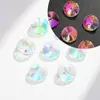 Color redondo satélite vidrio agujero para colgar súper destello cuentas de cristal hecho a mano DIY collar pulsera joyería colgante accesorios
