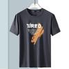 Camiseta de Manga Corta para Hombre Holgada Nueva Verano Ropa Exterior Versátil Casual Top de Fondo a la Moda Exportación Cuello Redondo Manga Corta t
