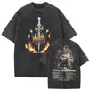 Camiseta Masculina Korn Ftl 25 Follow the Leader Estampada Frente e Verso Rock Gothic Casual Oversized Masculina