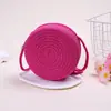 Directamente del fabricante: Monedero de Playa para Niños, Bolso Redondo Tejido de Paja, Bolso Pequeño Plano Cruzado al Hombro de Cuerda de Algodón