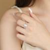 Anillo Clásico de Plata de Ley S925 con Seis Garras, Corte Marquesa de Moissanita para Mujer, Anillo de Boda de Lujo Brillante de Alta Gama al por Mayor