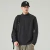 Camiseta casual versátil de manga larga para hombre, cuello medio alto simple, holgada, cómoda, nueva para primavera y otoño 2026, moderna
