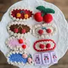 Pasador de Ganchillo de Lana Hecho a Mano DIY Orejas de Conejo Lindas Pasador Estéreo de Hierba Flor Pasador BB de Lana Hecho a Mano