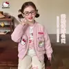 Jaqueta de Outono para Meninas 2026 Novo Estilo Bolsos Grandes Estilosa Doce Legal Estilo Roupa Esportiva Crianças Médias e Grandes Jaqueta de Baseball