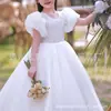 Vestido de Princesa de Verano para Niñas 2025 Vestido de Dama de Honor Disfraz de Cumpleaños para Actuación Vestido Abullonado de Fibra de Poliéster para Niños