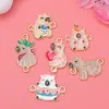 Joyas Creativas DIY Accesorios Dobles Colgantes Patrón de Capibara Capibara Aleación con Goteo de Aceite Collar Pulsera Colgante Venta al por Mayor