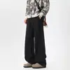 Pantalones Casuales de Trabajo Americano para Hombre Marca de Moda Patchwork Corte Limpio Holgado Recto Pierna Ancha Streetwear Versátil Pantalones Largos