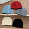 Gorro de Lana Estilo Universitario para Mujer Otoño e Invierno Cálido Gorro Tejido Gorro para el Frío Gorro sin Visera Color Sólido Versátil Cálido para Montar Gorro Cubeta