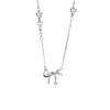 Collar de Lazo para Mujer, Estilo de Nicho de Alta Gama con Diseño Hueco Tachonado de Diamantes, Colgante de Borla de Moda Versátil Creativo